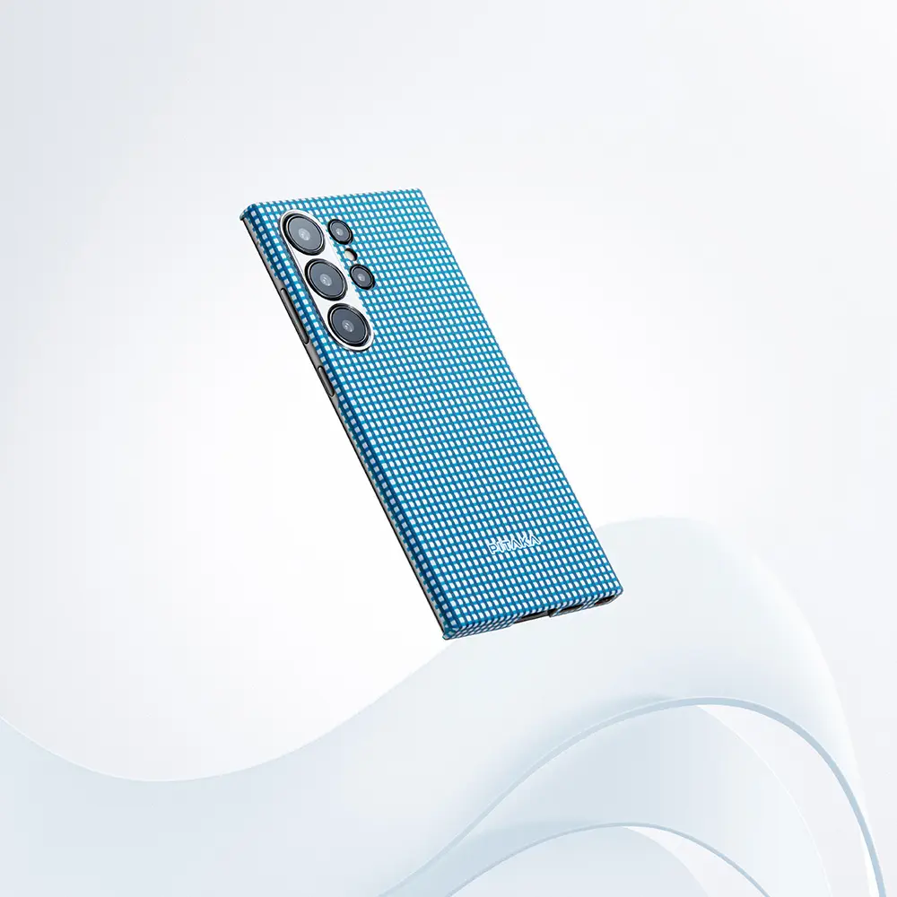 Galaxy S24 Ultra MagSafe Uyumlu Aramid Fiber Kılıf - Pitaka Ultra-Slim Classic Ice Sea