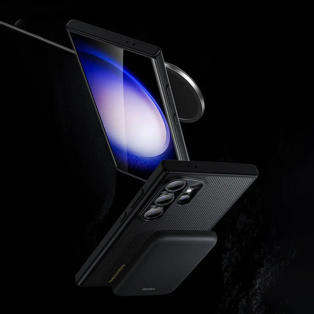 Galaxy S24 Ultra MagSafe Uyumlu Kevlar Kılıf - Benks Montage Hybrid ArmorPro