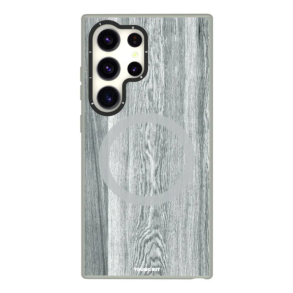 Galaxy S24 Ultra MagSafe Uyumlu Sararmaya Dayanıklı Kılıf - Youngkit Wood Forest