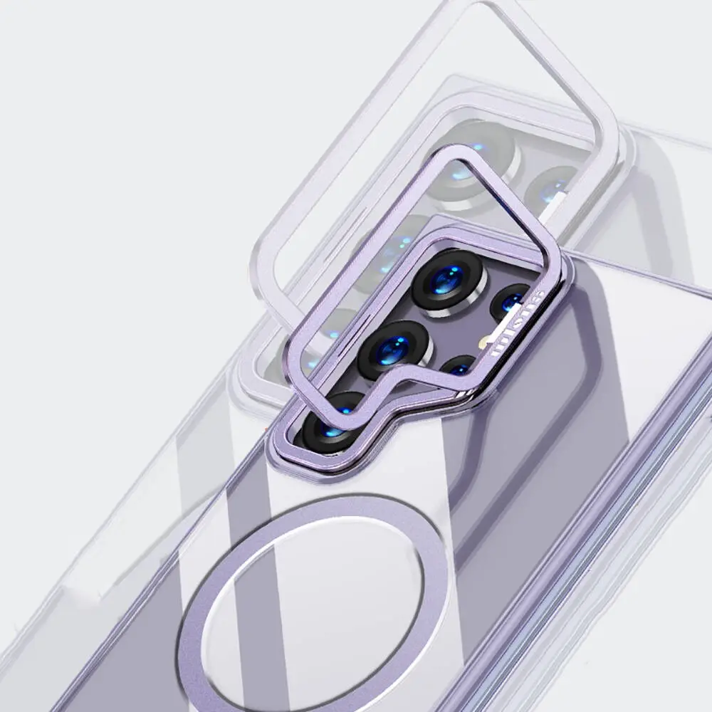 Galaxy S24 Ultra MagSafe Uyumlu Standlı Şeffaf Kılıf - Wlons Efsane
