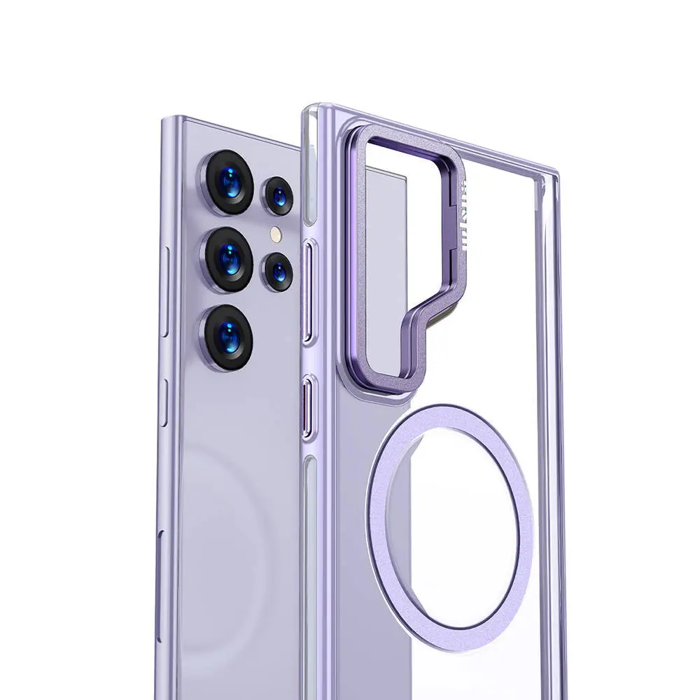 Galaxy S24 Ultra MagSafe Uyumlu Standlı Şeffaf Kılıf - Wlons Efsane
