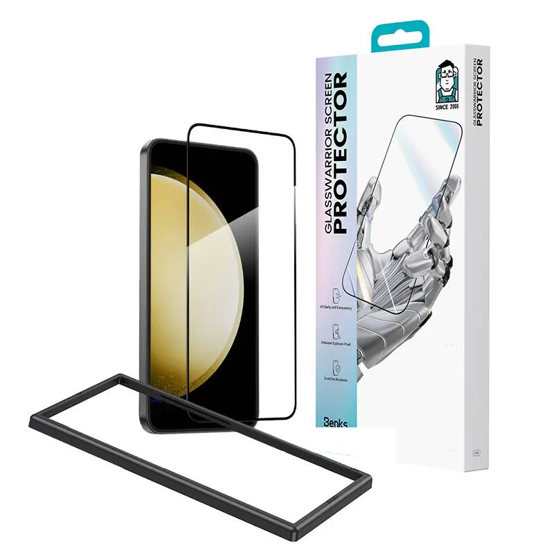 Galaxy S25 Temperli Cam Ekran Koruyucu, Uygulama Aparatlı - Benks Glass Warrior