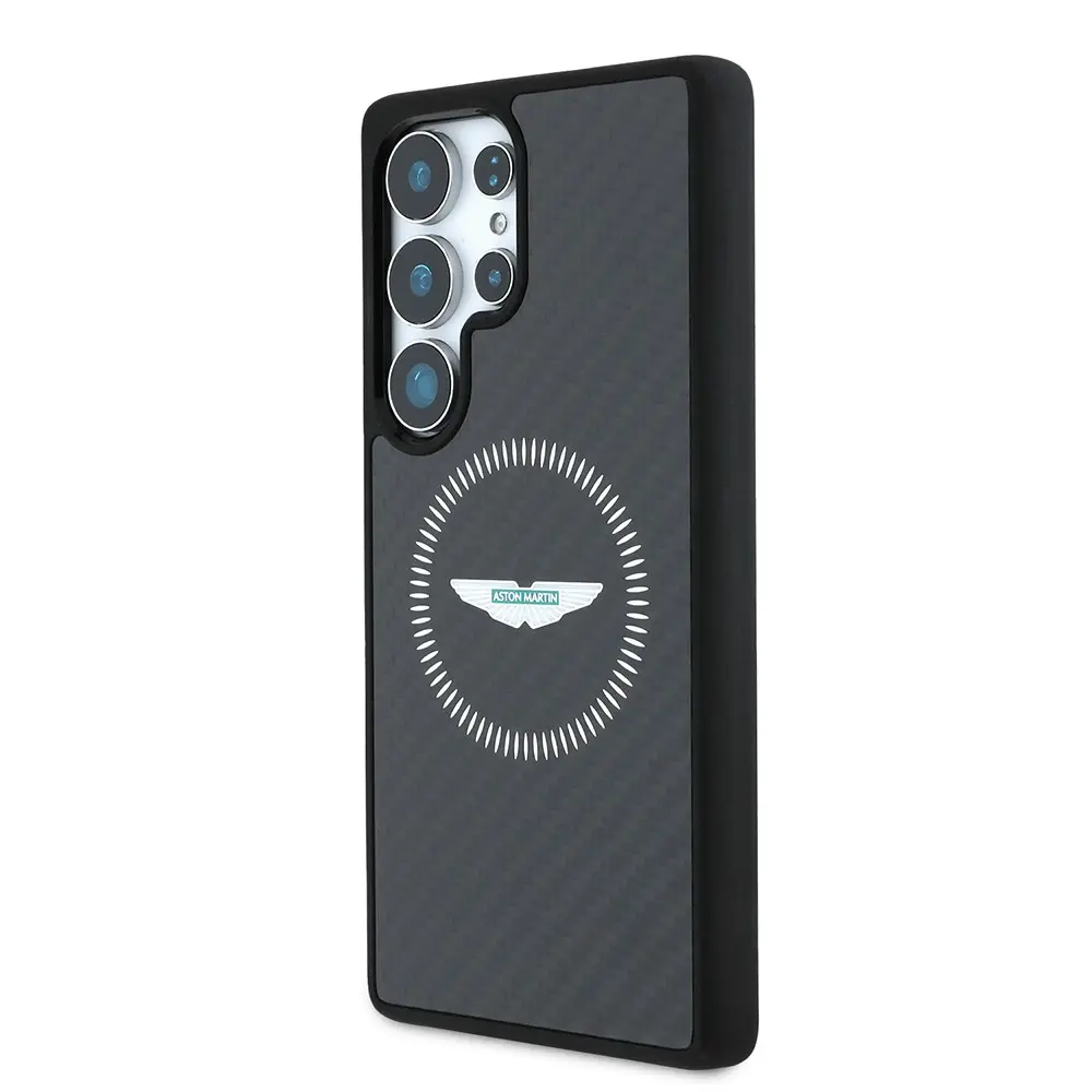 Galaxy S25 Ultra MagSafe Uyumlu Kılıf - Aston Martin Lisanslı Karbon Tasarım