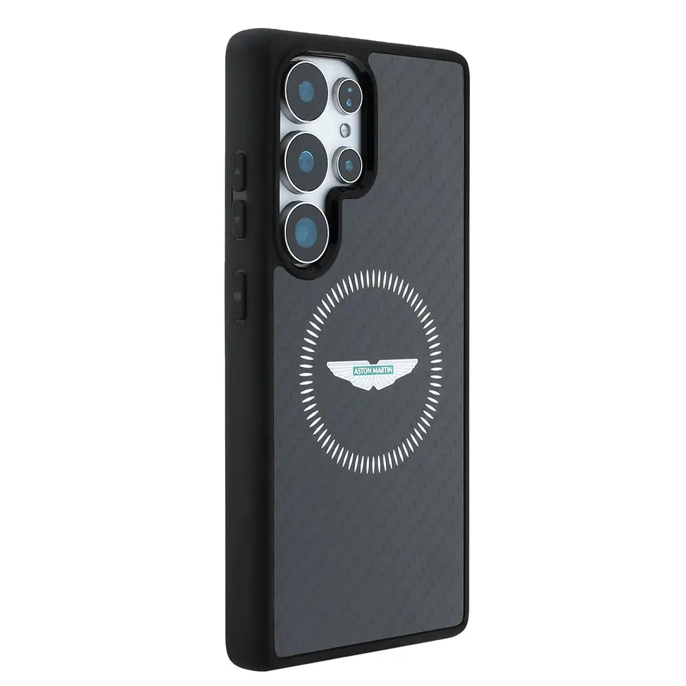 Galaxy S25 Ultra MagSafe Uyumlu Kılıf - Aston Martin Lisanslı Karbon Tasarım