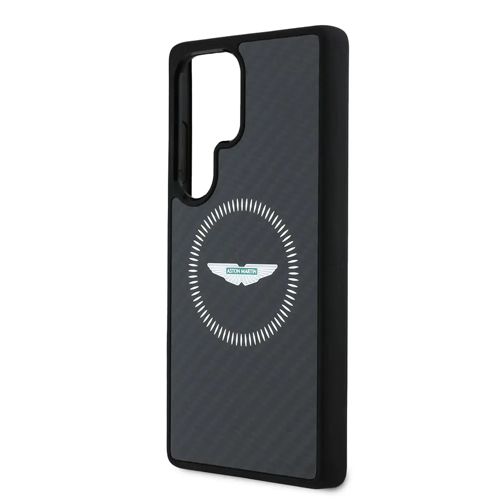 Galaxy S25 Ultra MagSafe Uyumlu Kılıf - Aston Martin Lisanslı Karbon Tasarım