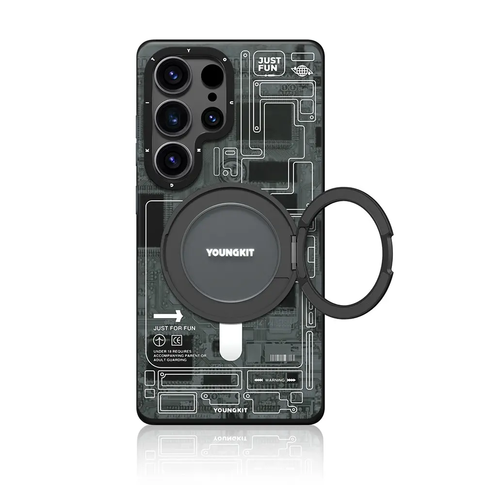 Galaxy S25 Ultra MagSafe Uyumlu 360° Standlı Kılıf - Youngkit Technology