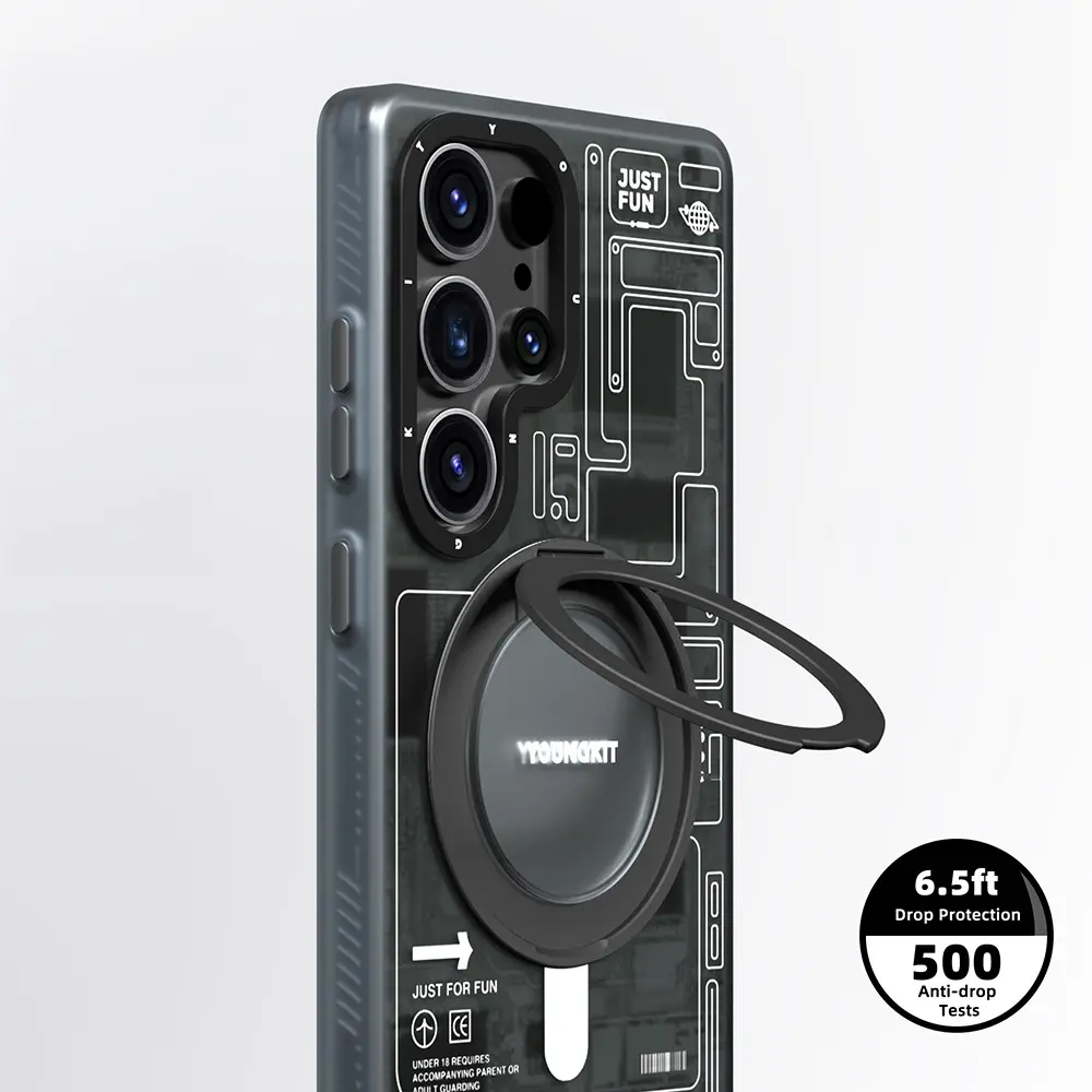 Galaxy S25 Ultra MagSafe Uyumlu 360° Standlı Kılıf - Youngkit Technology