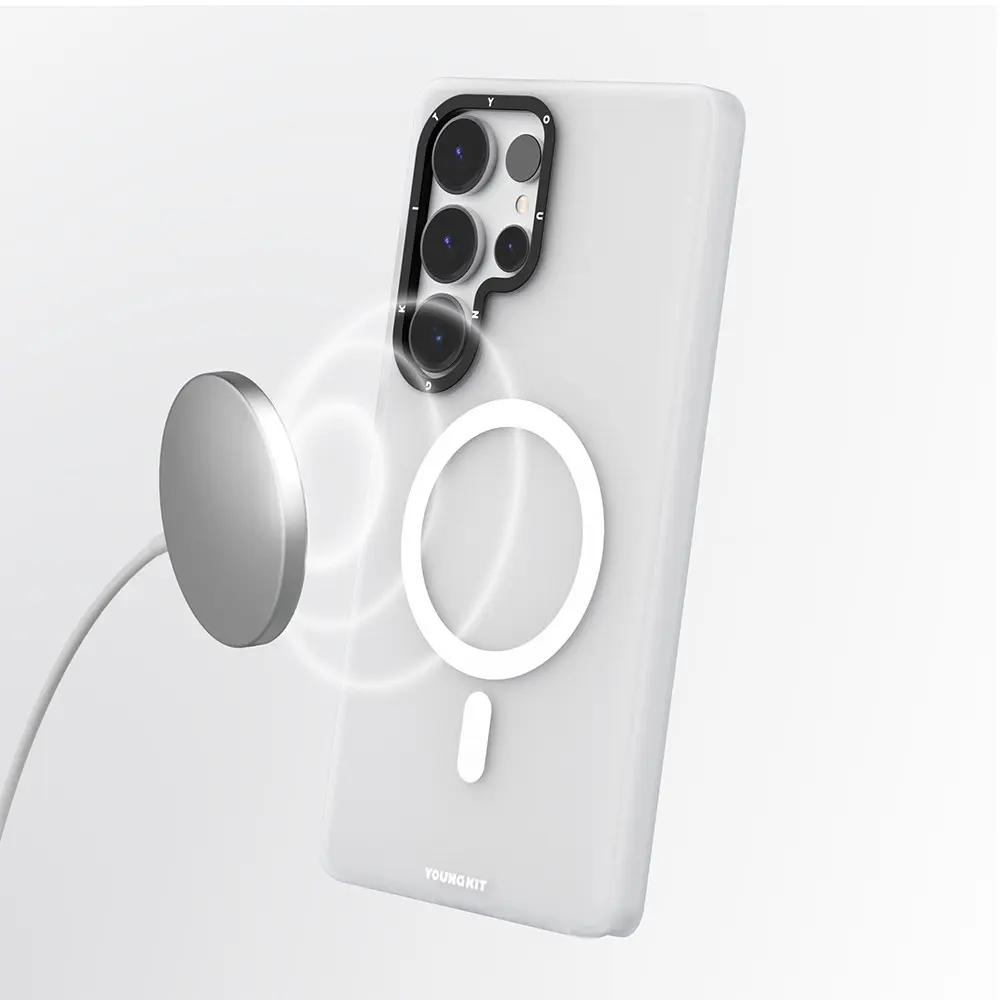 Galaxy S25 Ultra MagSafe Uyumlu Şeffaf Kılıf - Youngkit Hidden Sand