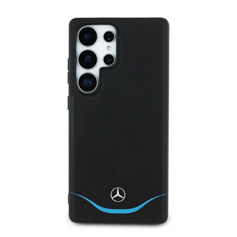Galaxy S25 Ultra MagSafe Uyumlu Deri Kılıf - Mercedes Benz 3D Logolu