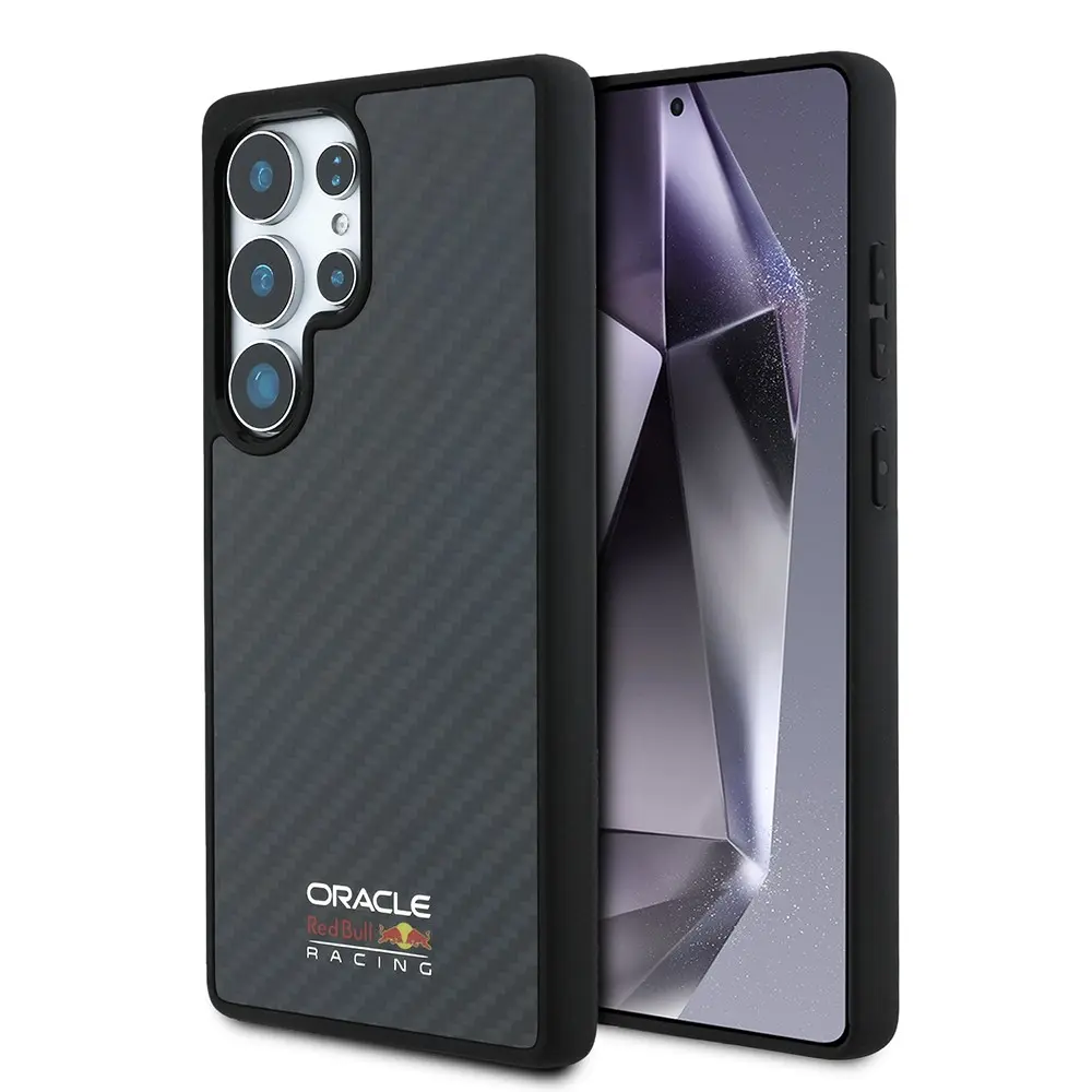 Galaxy S25 Ultra Kılıf Redbull Orjinal Lisanslı M-safe Şarj Özellikli Karbon Fiber Tasarımlı Parlayan Logolu Kapak
