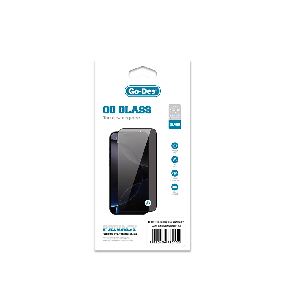 Galaxy S26 Plus Gizlilik Filtreli Temperli Cam Ekran Koruyucu - Go Des OG Glass Privacy
