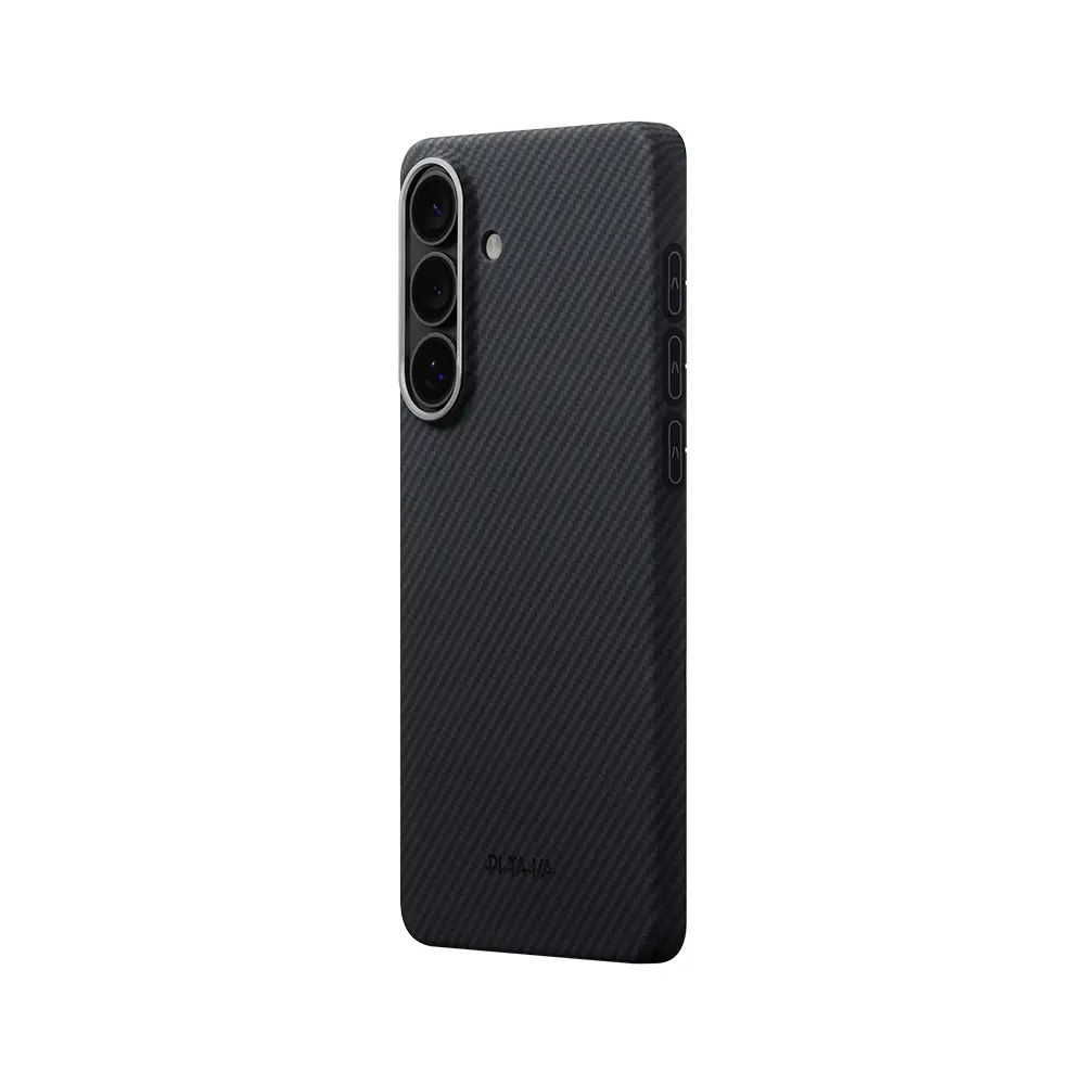 Galaxy S26 Plus MagSafe Uyumlu Aramid Fiber Kılıf - Pitaka Edge Black-Grey Twill