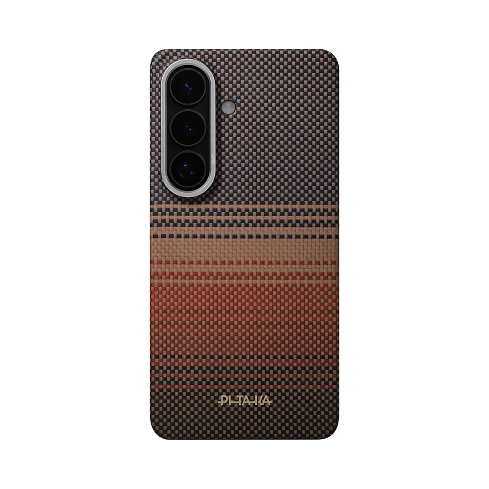 Galaxy S26 Plus MagSafe Uyumlu Aramid Fiber Kılıf - Pitaka Tactile Woven Sunset-Moonrise