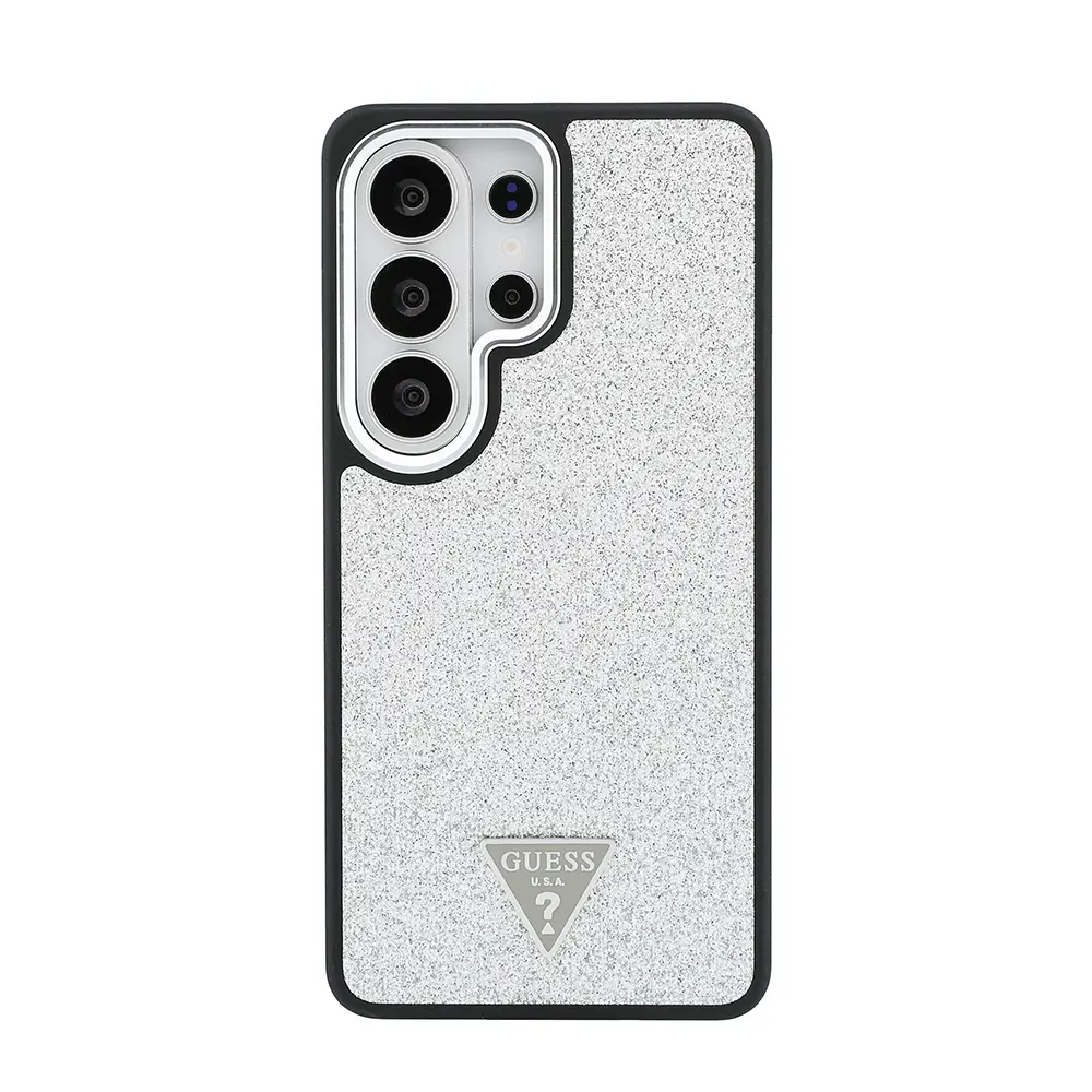 Galaxy S26 Ultra MagSafe Uyumlu Metal Kamera Çerçeveli Kılıf - Guess Glitter