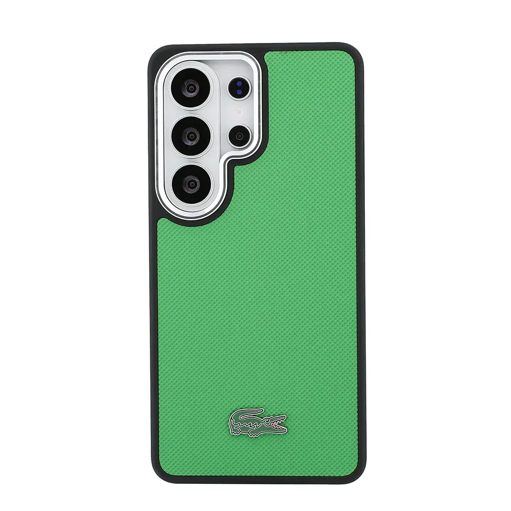 Galaxy S26 Ultra PU Pike Desenli Metal Logolu Kılıf - Lacoste