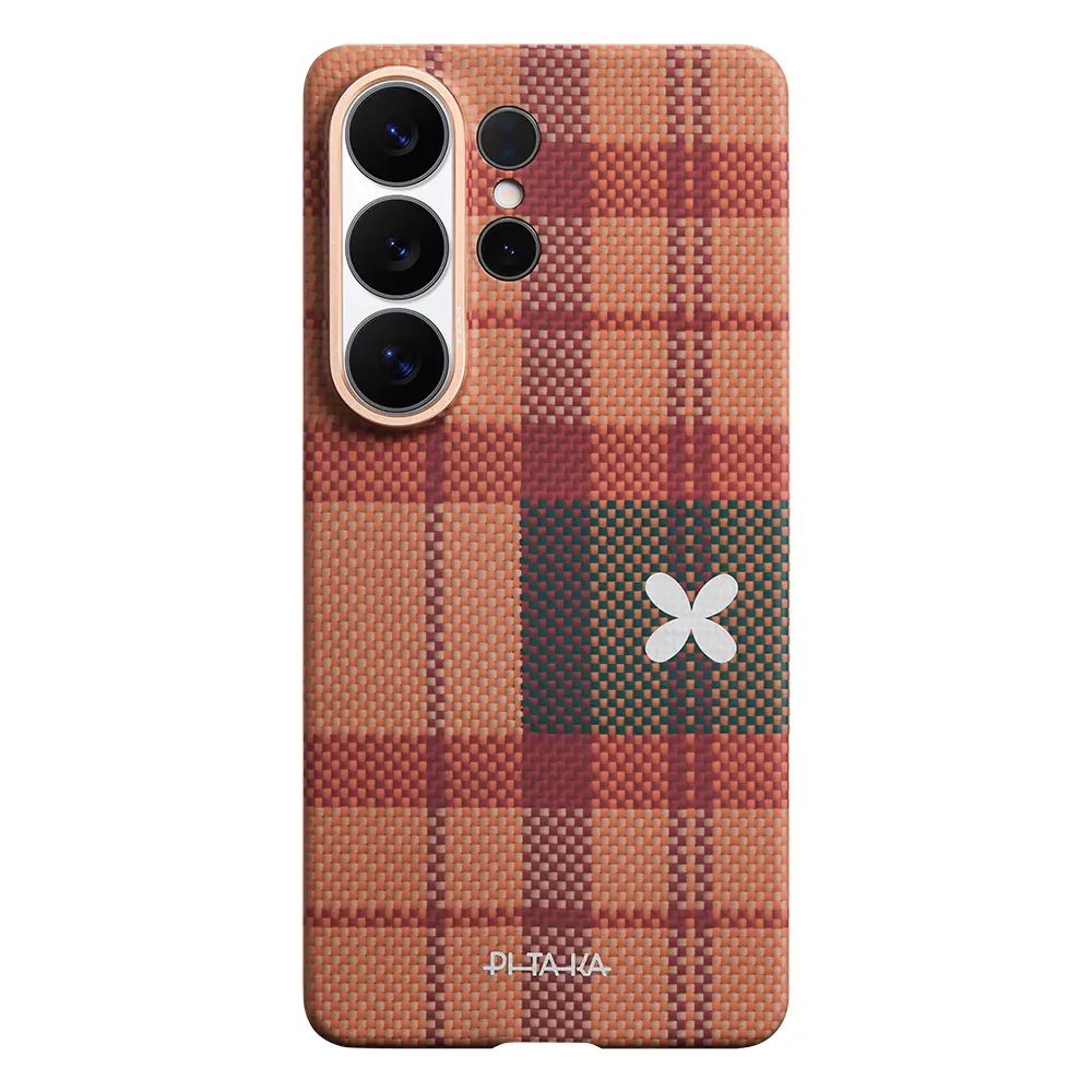 Galaxy S26 Ultra MagSafe Uyumlu Aramid Fiber Kılıf - Pitaka Flora in Grid