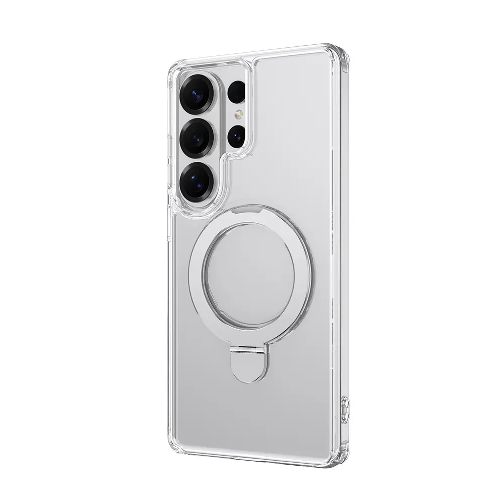 Galaxy S26 Ultra MagSafe Uyumlu Standlı Şeffaf Kılıf - Raptic Air Stand