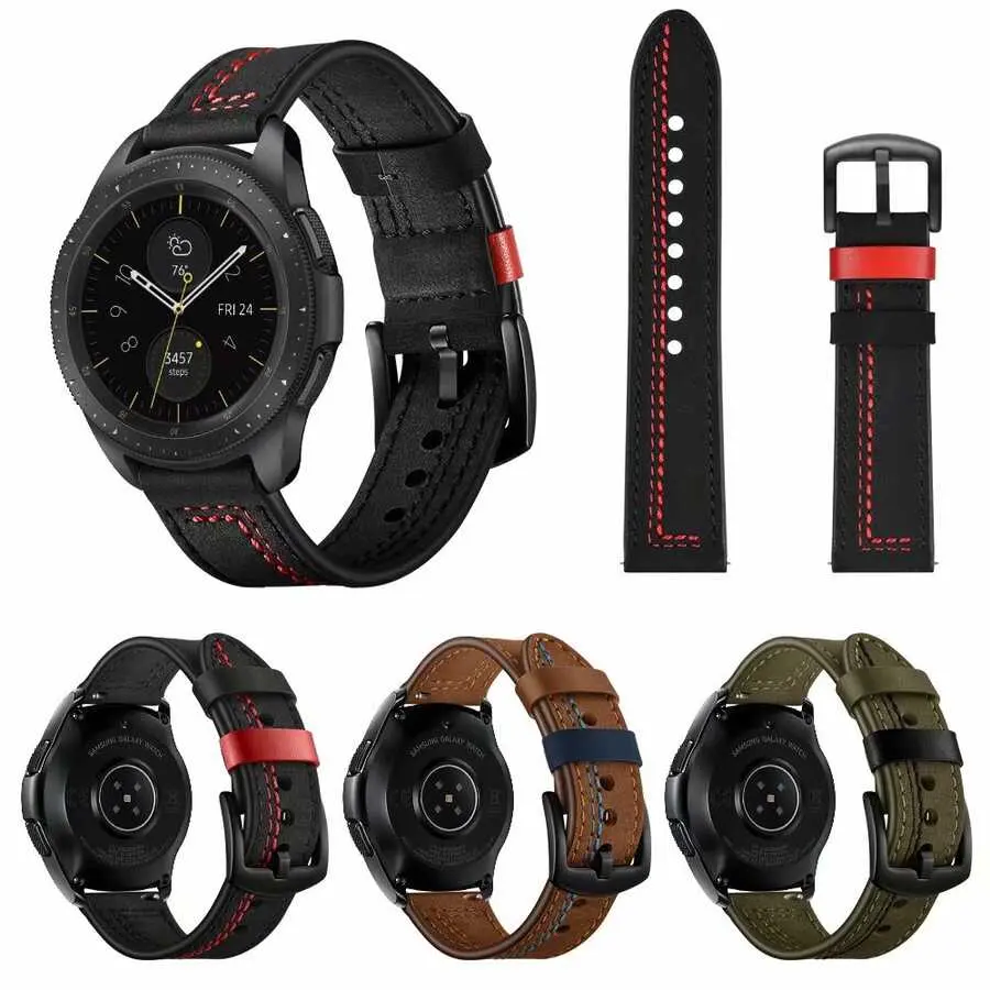Gear S3 22mm Deri Saat Kordonu, Metal Tokalı - Zore KRD-19