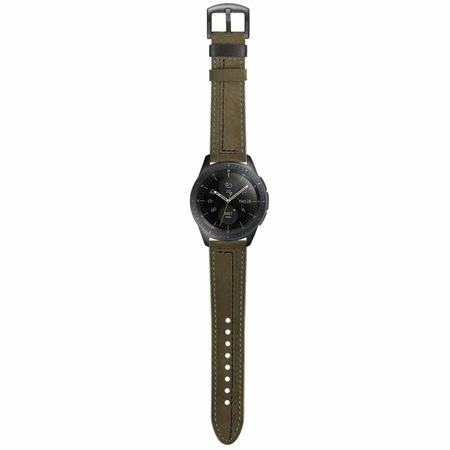 Gear S3 22mm Deri Saat Kordonu, Metal Tokalı - Zore KRD-19