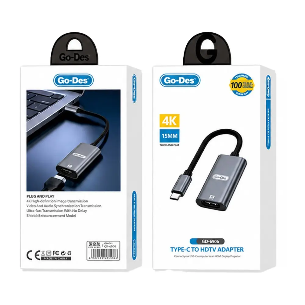 Go Des GD-6906 Type-C to HDMI 4K 60Hz Ses ve Görüntü Adaptörü