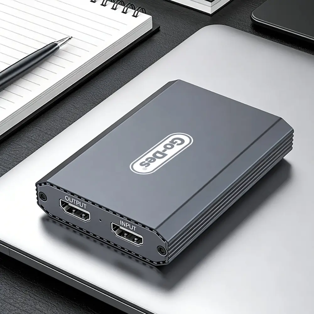Go Des GD-6908 HDTV Ses ve Video Adaptörü, USB-A, HDMI, 3.5 mm, 4K 60Hz