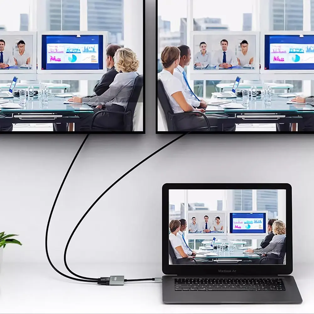 Go Des GD-8289 Type-C to HDMI Adaptör, 4K 60 Hz ve Çift HDMI Çıkışlı