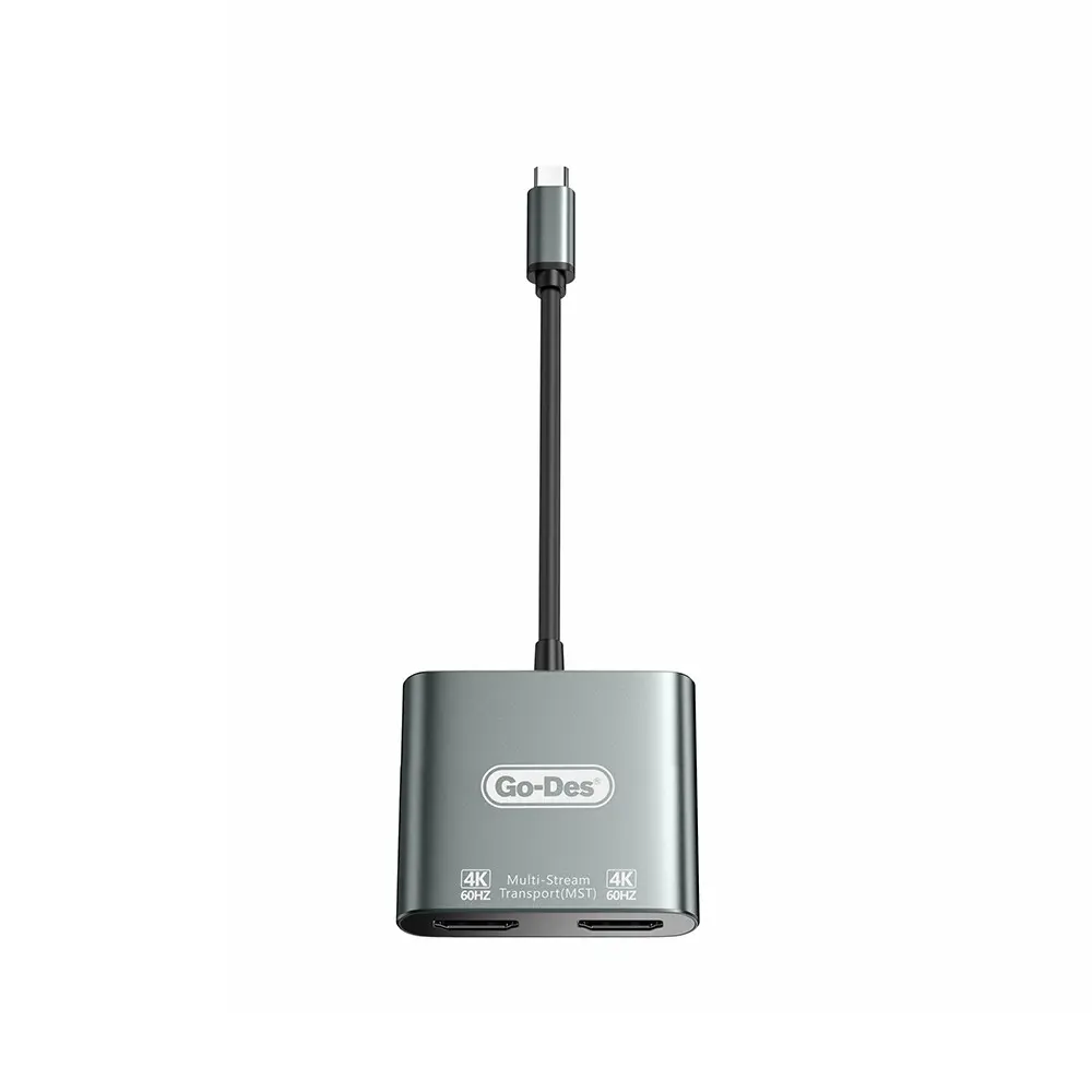 Go Des GD-8289 Type-C to HDMI Adaptör, 4K 60 Hz ve Çift HDMI Çıkışlı