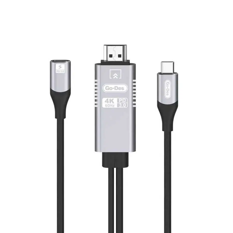 Go Des GD-8770 Type-C to HDMI Kablo, 4K 60 Hz Görüntü Aktarımı