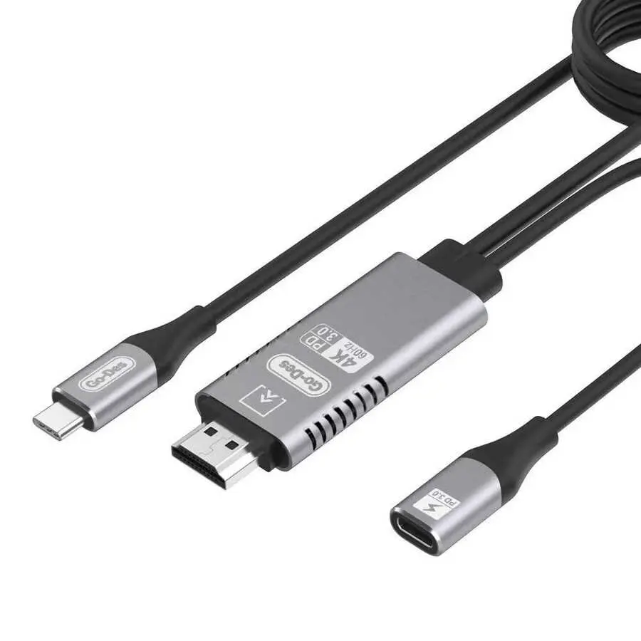 Go Des GD-8770 Type-C to HDMI Kablo, 4K 60 Hz Görüntü Aktarımı