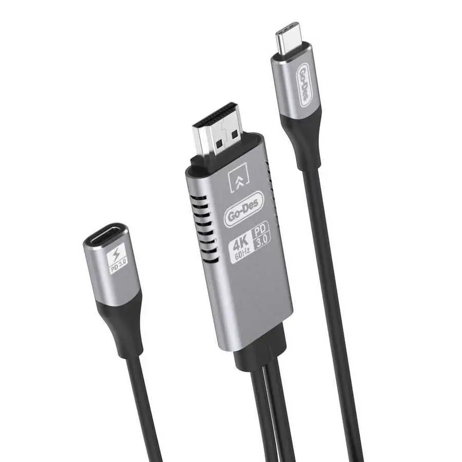 Go Des GD-8770 Type-C to HDMI Kablo, 4K 60 Hz Görüntü Aktarımı