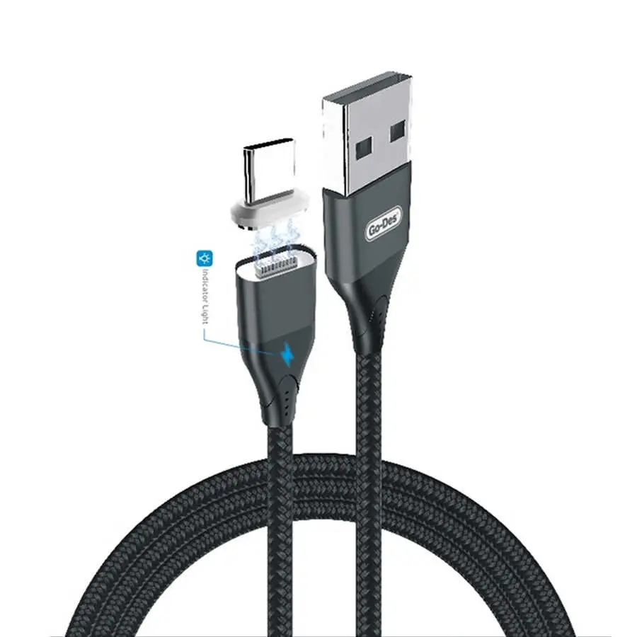 Go Des GD-UC504 Manyetik Type-C USB Şarj ve Data Kablosu, 1 m