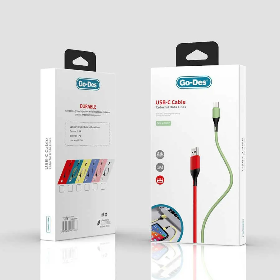 Go Des GD-UC519 Type-C USB Şarj ve Data Kablosu, 1 m