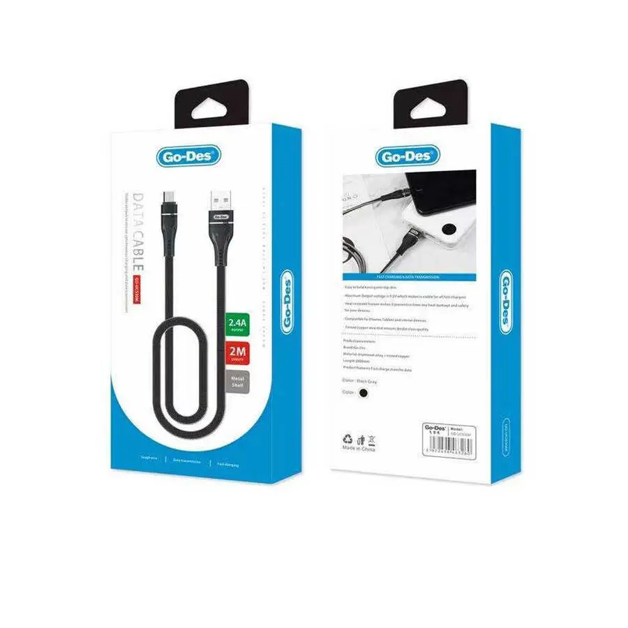 Go Des GD-UC530 Micro USB Şarj ve Data Kablosu, 2 m, 2.4A