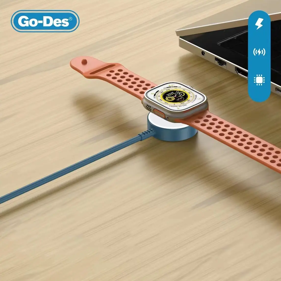 Go Des GD-UC608 Apple Watch Uyumlu 2'si 1 Arada PD ve USB Şarj Kablosu