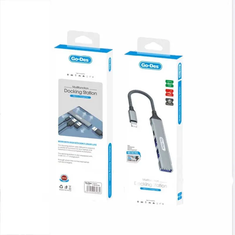 Go Des GD-UC703 4'ü 1 Arada USB Hub, Lightning Girişli Çoklu İstasyon