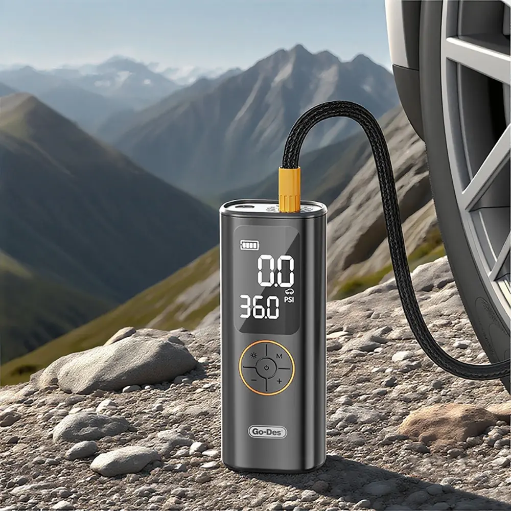 Go Des GD-B638 LED Işıklı Araç Hava Kompresörü ve Powerbank 12V
