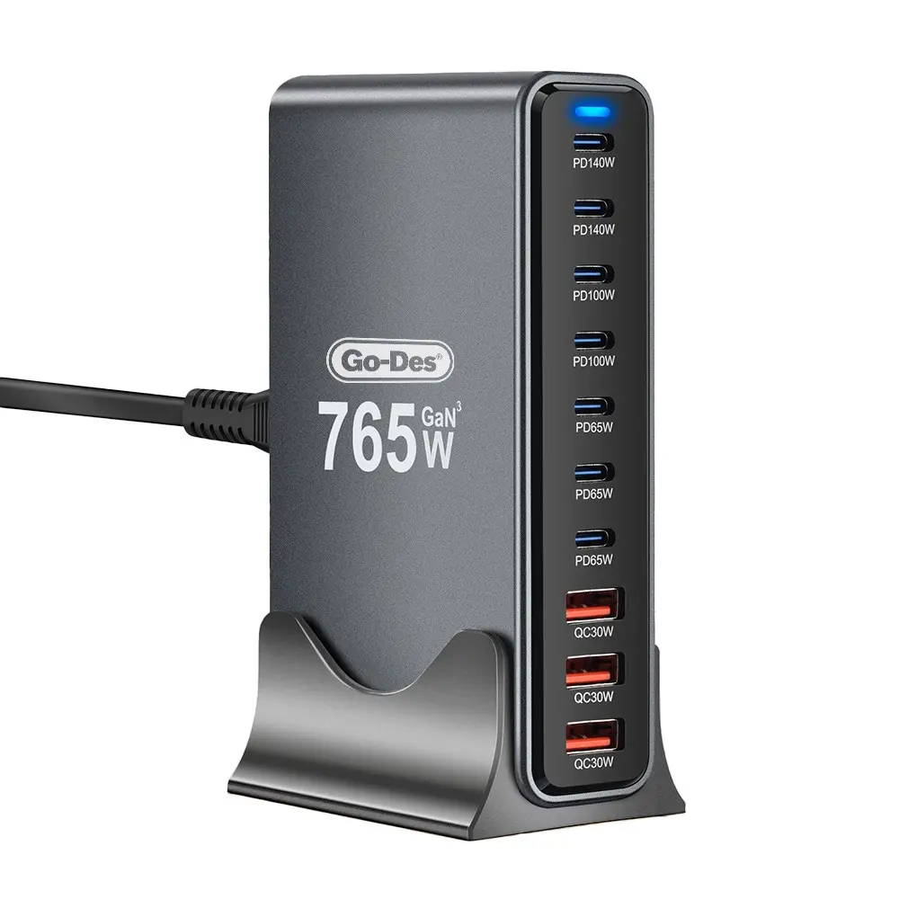 Go Des GD-B963 GaN Teknolojili 10 Portlu Masaüstü Şarj İstasyonu 765W