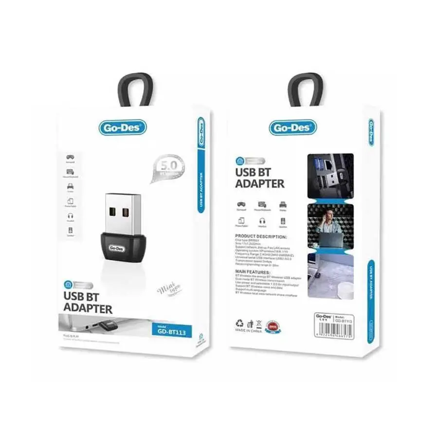 Go Des GD-BT113 USB Bluetooth 5.0 Adaptör, 20 m Menzil