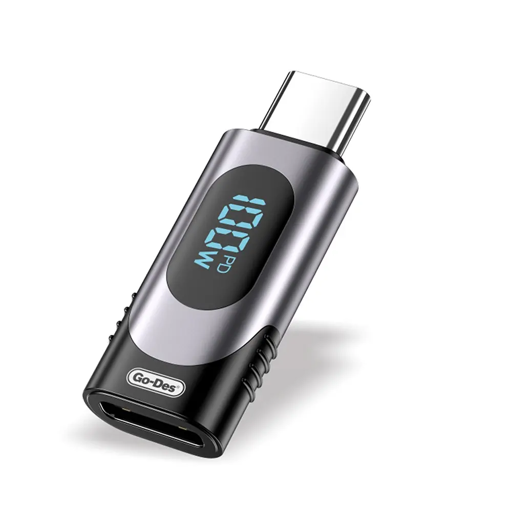 Go Des GD-CT072 Type-C to Type-C 100W Dijital LED Göstergeli Şarj Adaptörü