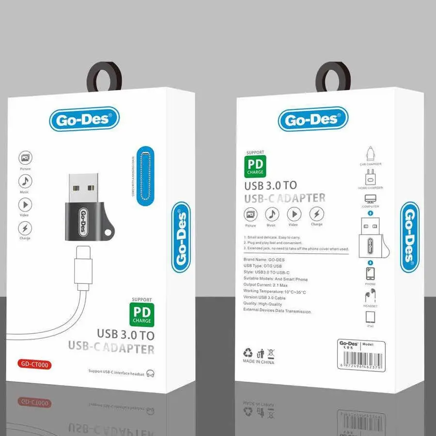 Go Des GD-CT028 Type-C to USB Çevirici, PD Hızlı Şarj ve USB 3.0 Çıkış