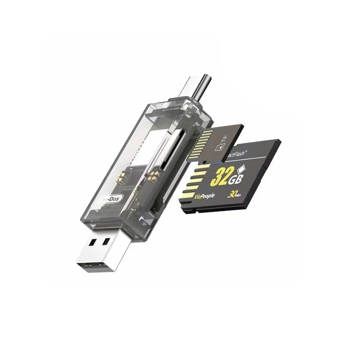 Go Des GD-DK006 Type-C ve USB-A Çıkışlı 4'ü 1 Arada OTG Hafıza Kart Okuyucu
