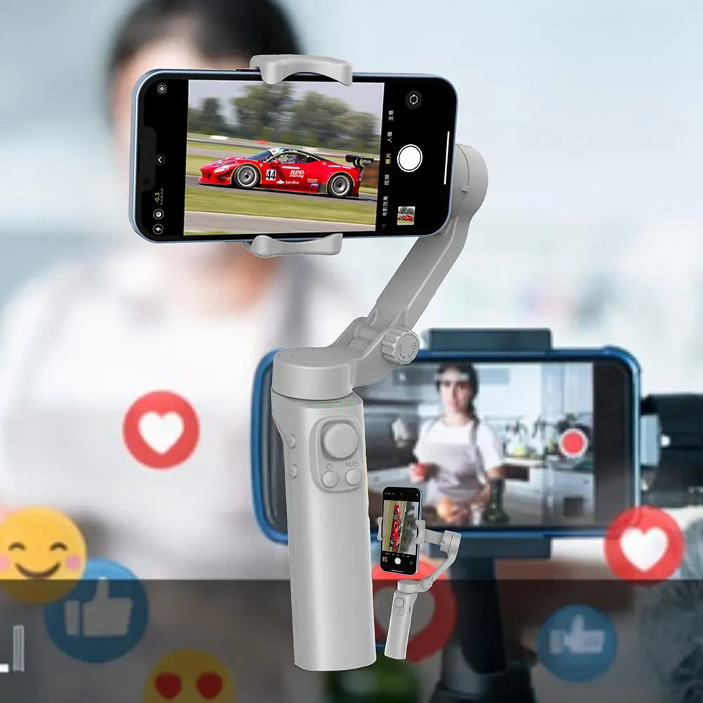 Go Des GD-F5 3 Eksenli El Tipi Gimbal, Yüz Tanıma Takibi ve Katlanabilir Tasarım