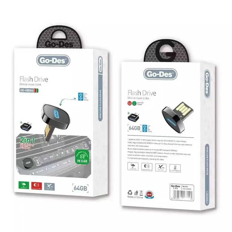 Go Des GD-GB066 64 GB LED Işıklı Mini Flash Disk, Type-C OTG