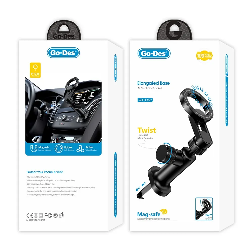Go Des GD-HD327 MagSafe Uyumlu 360 Derece Dönebilen Araç Telefon Tutucu