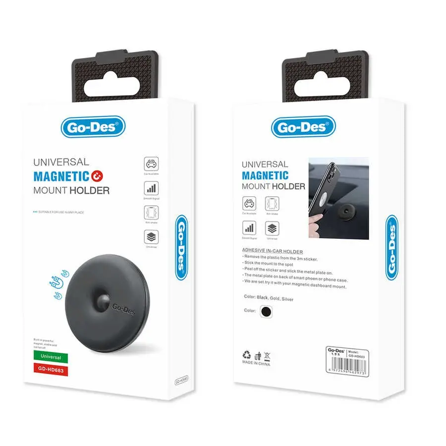 Go Des GD-HD683 Manyetik Araç Telefon Tutucu, Yapışkanlı Stand