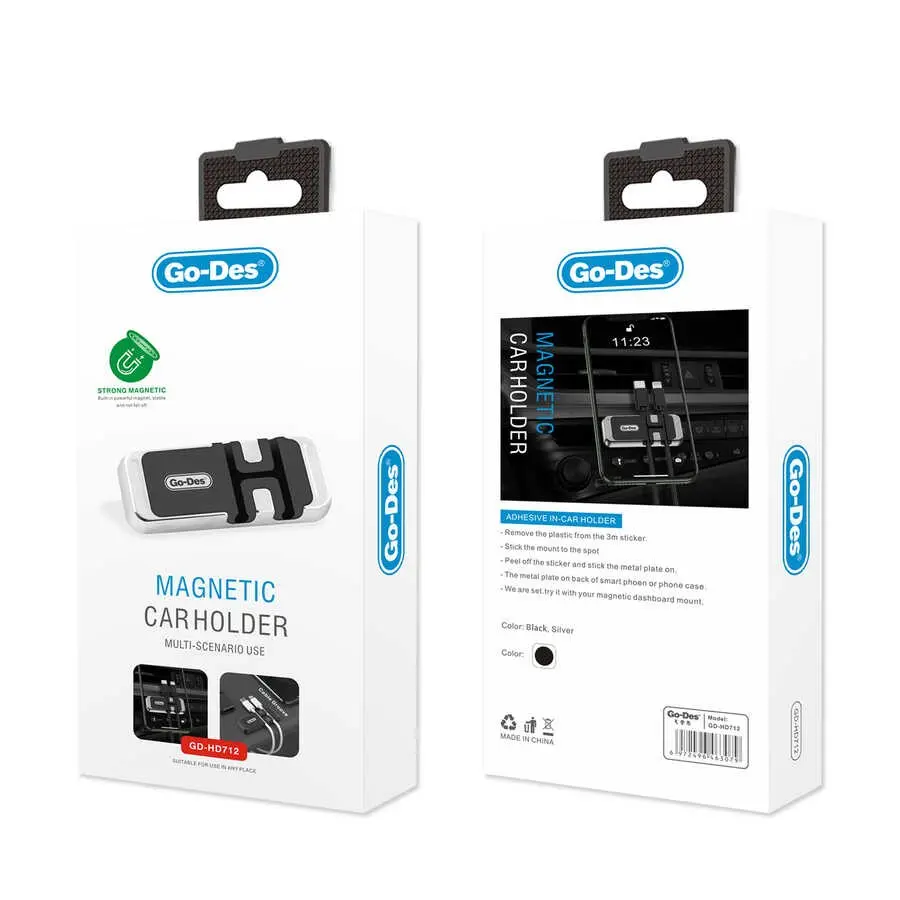 Go Des GD-HD712 Manyetik Araç Telefon Tutucu, 3M Yapıştırıcılı