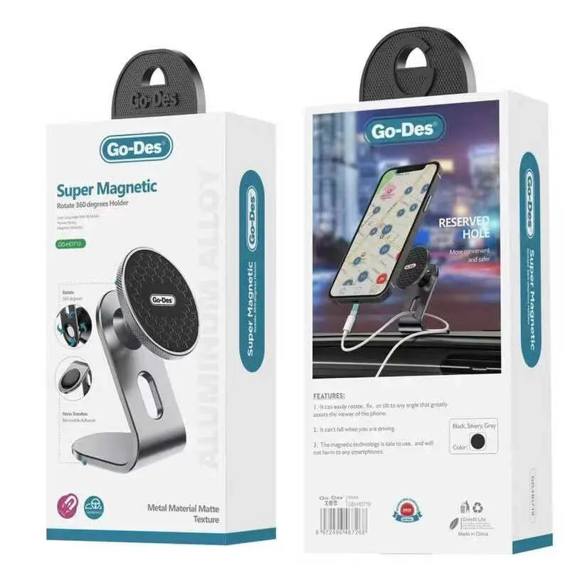 Go Des GD-HD719 360 Derece Dönebilen Manyetik Araç İçi Telefon Tutucu