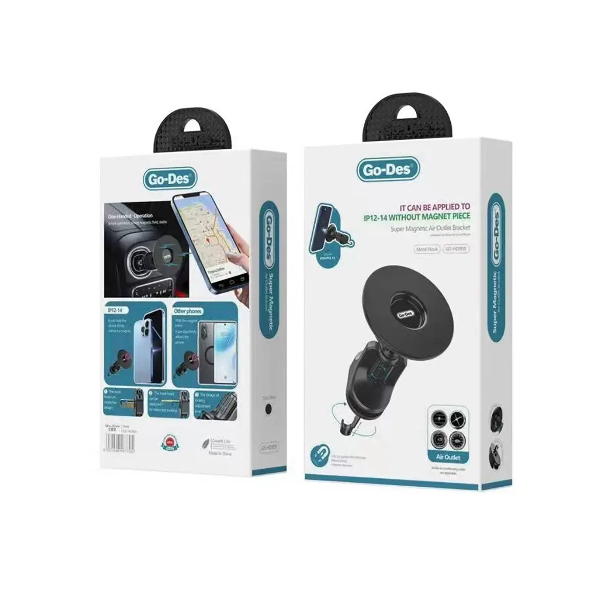Go Des GD-HD909 Manyetik Araç Telefon Tutucu, 360 Derece Oynar Başlık