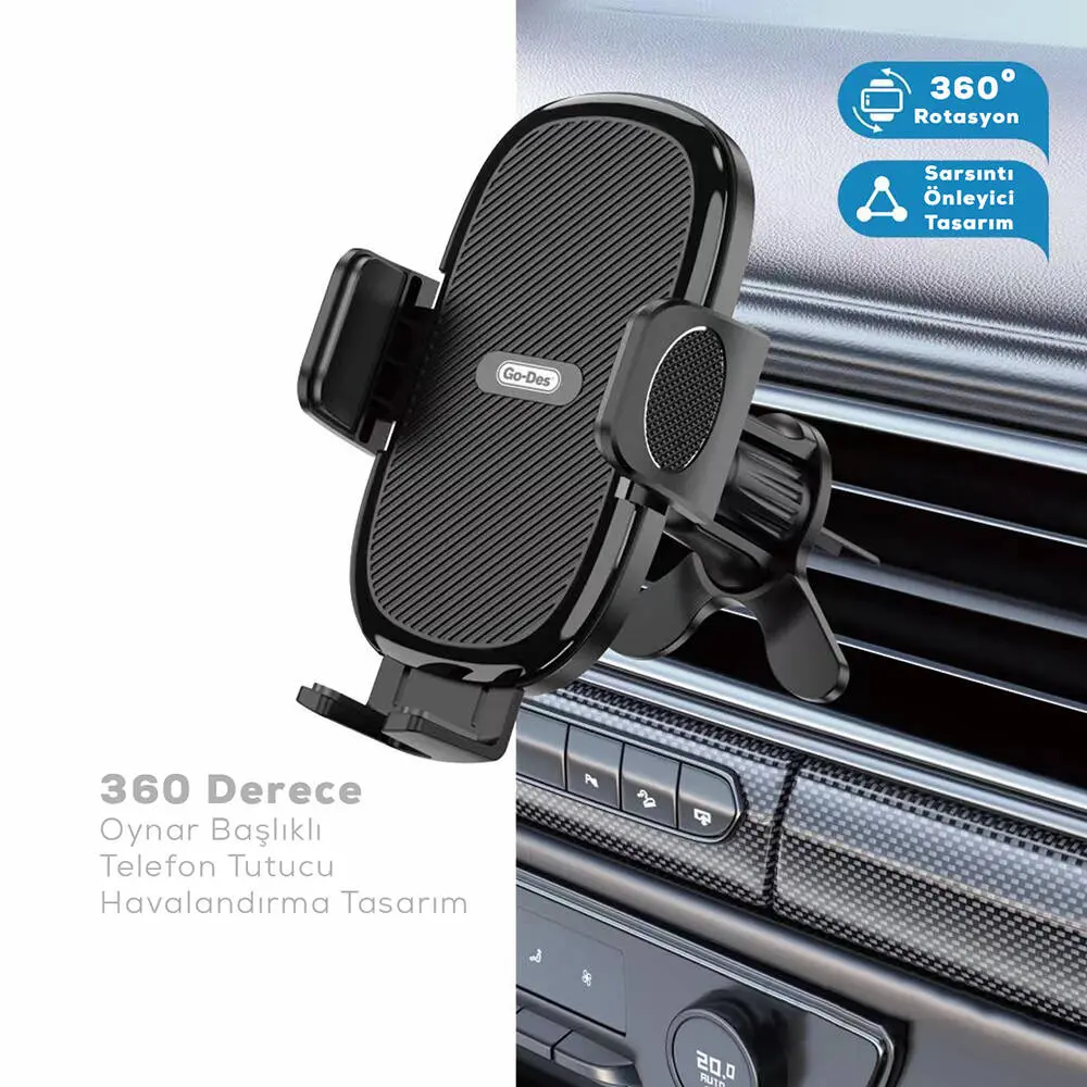 Go Des GD-HD936 360° Dönebilen Uzayan Başlıklı Araç Telefon Tutucu