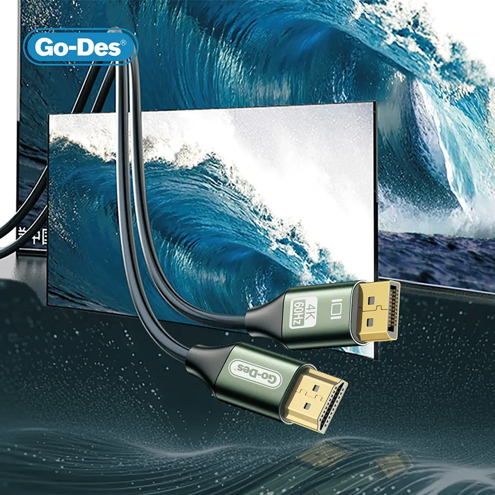 Go Des GD-HM831 4K@60Hz HDMI to DisplayPort Kablo, 2 Metre